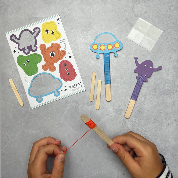 make your own space monster puppets - Eco Baby Box