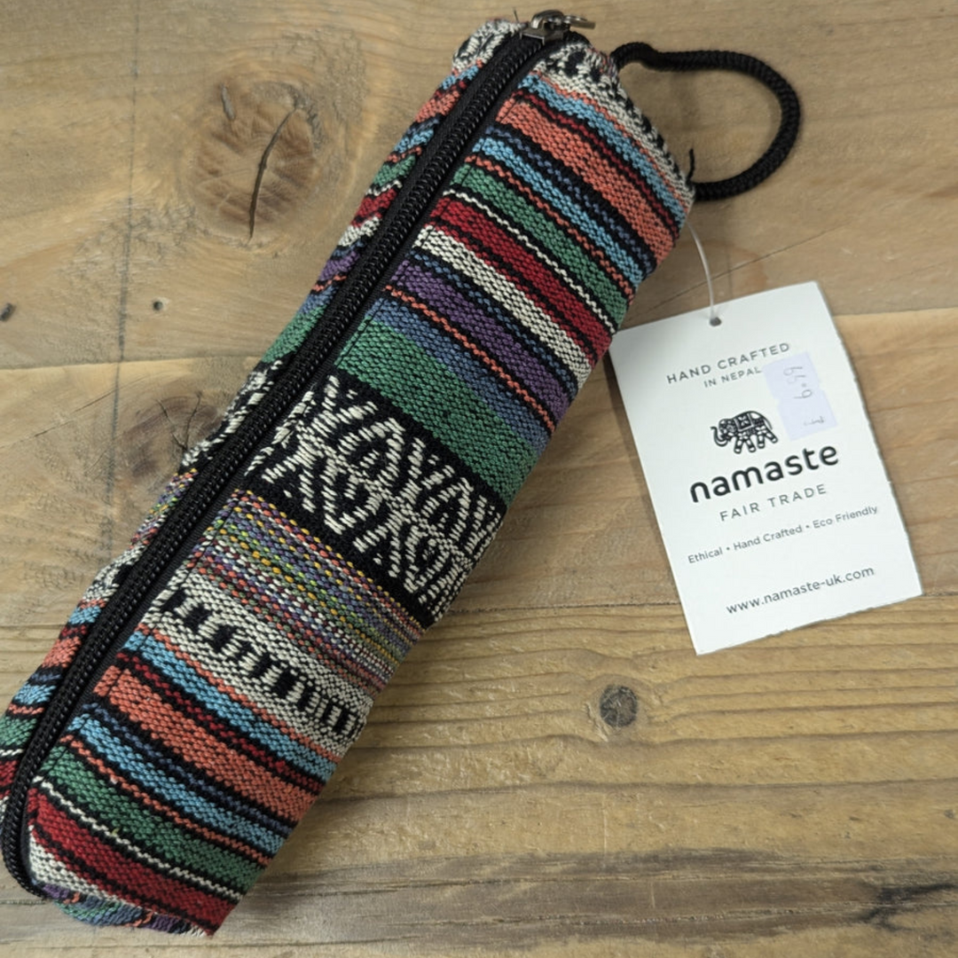 Stripe Cotton Pencil Case/Make-up Bag