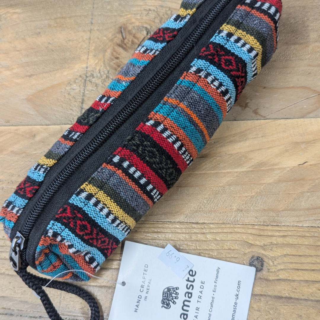 Stripe Cotton Pencil Case/Make-up Bag