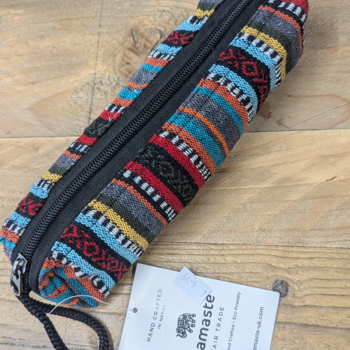 Stripe Cotton Pencil Case/Make-up Bag