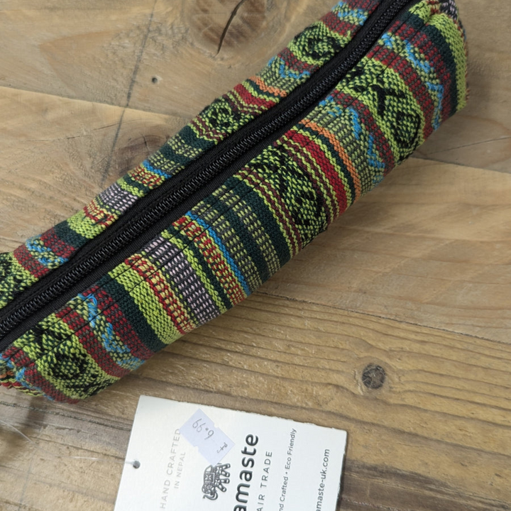 Stripe Cotton Pencil Case/Make-up Bag