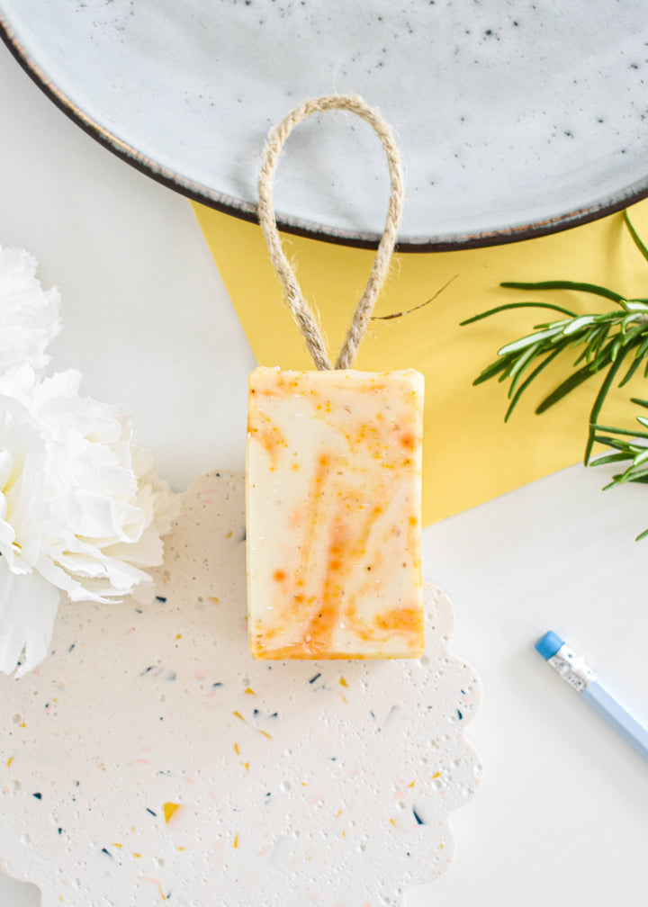 Natural Rosemary Clementine Soap On A Rope