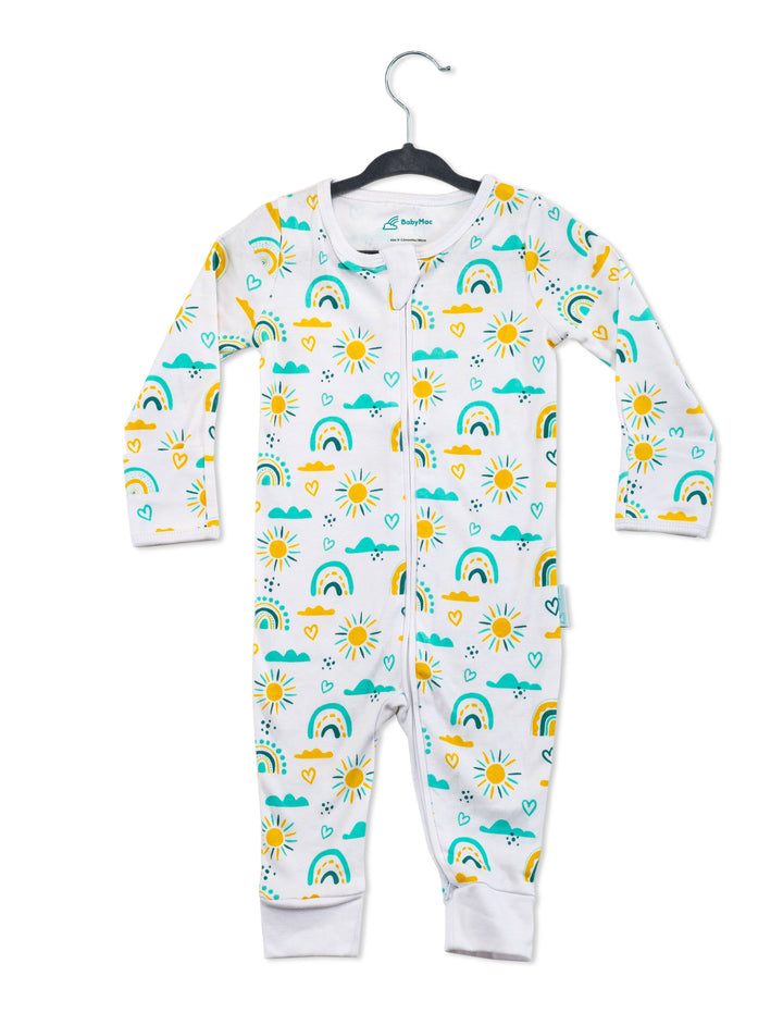 Organic Cotton Sleepsuit-Rainbow: Rainbow Design