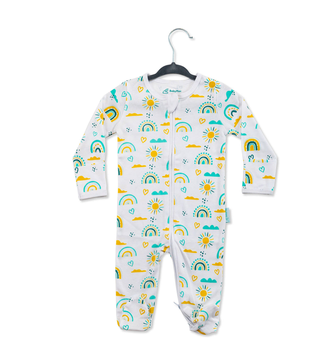 Organic Cotton Sleepsuit-Rainbow: Rainbow Design