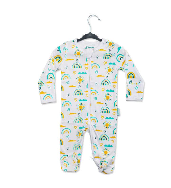 Organic Cotton Sleepsuit-Rainbow: Rainbow Design