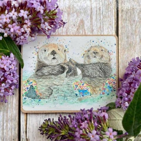 Otters Wooden Fridge magnet