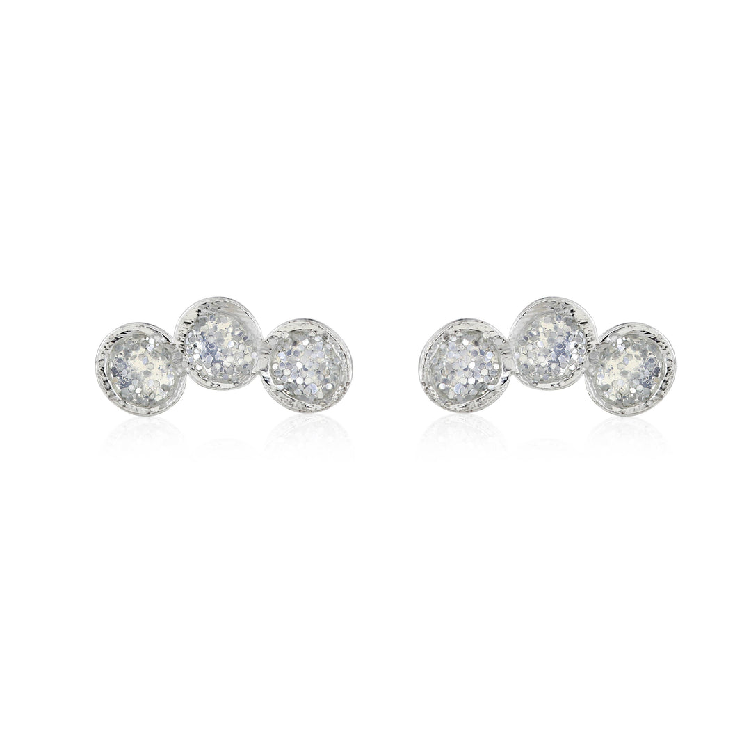 Sparkly tri circle studs