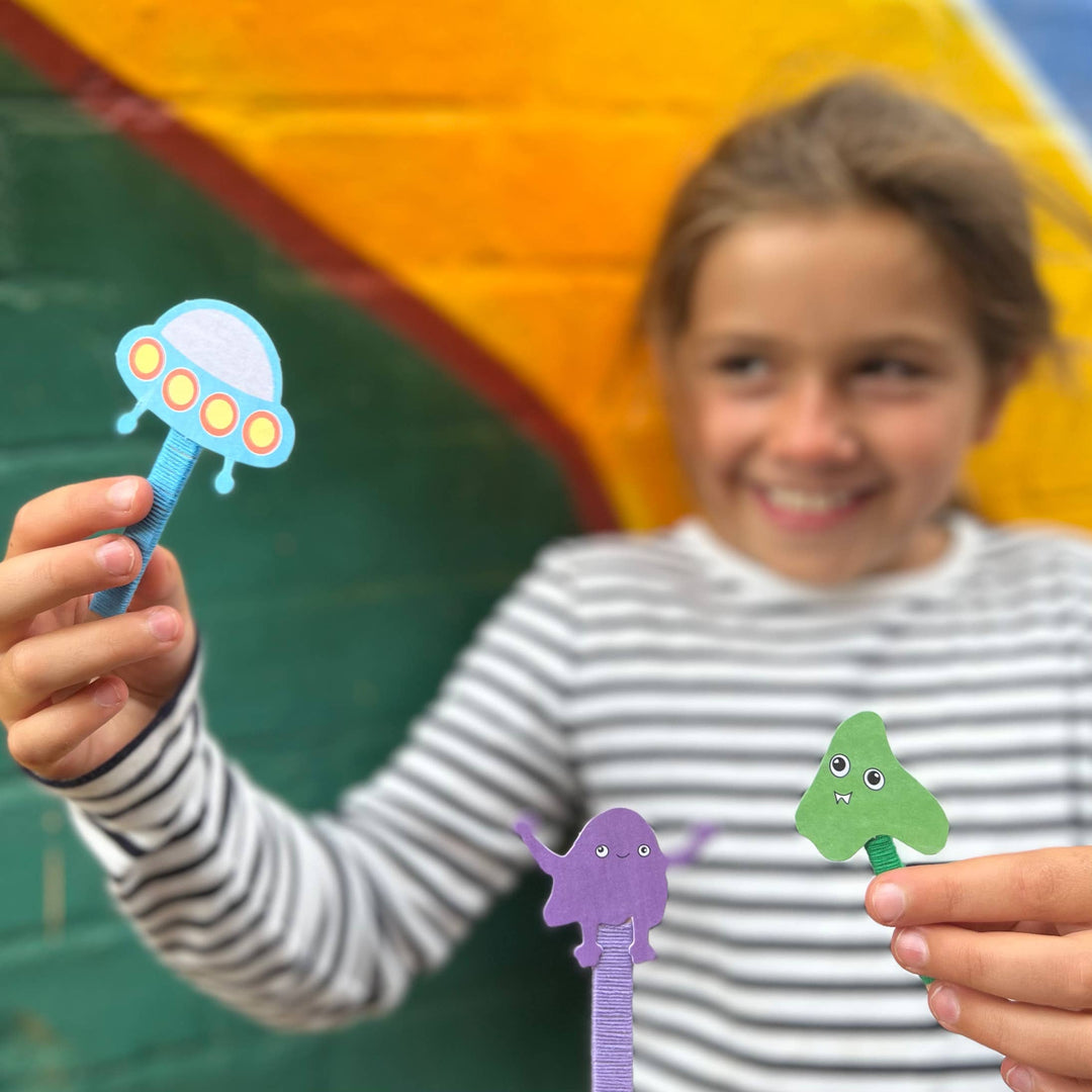 make your own space monster puppets - Eco Baby Box