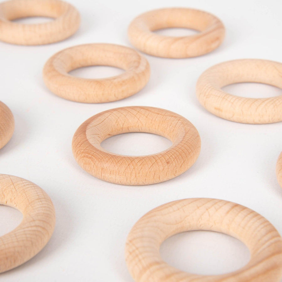 Natural beechwood teether (Coloured fabric)