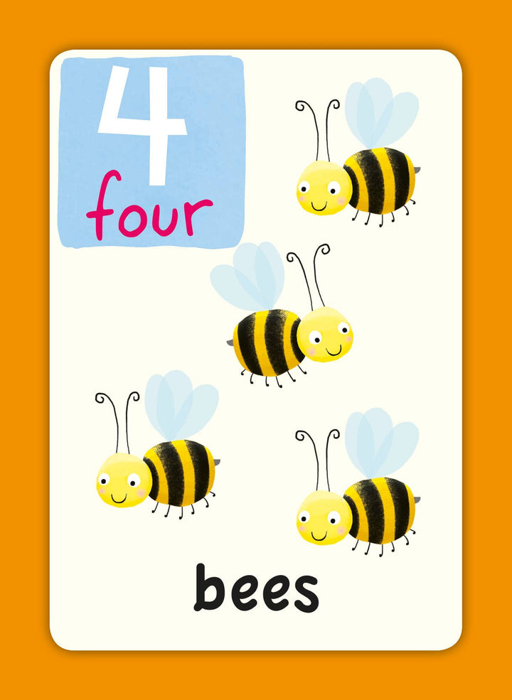 Children's Double Sided First Word Flashcards numbers and words.