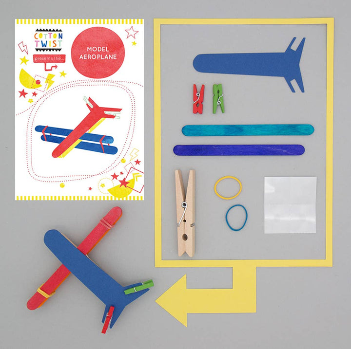 Children's plastic free aeroplane craft kit