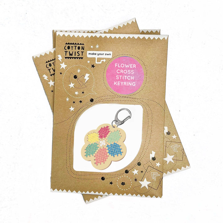 Flower Cross Stitch Keyring Crafting Kit