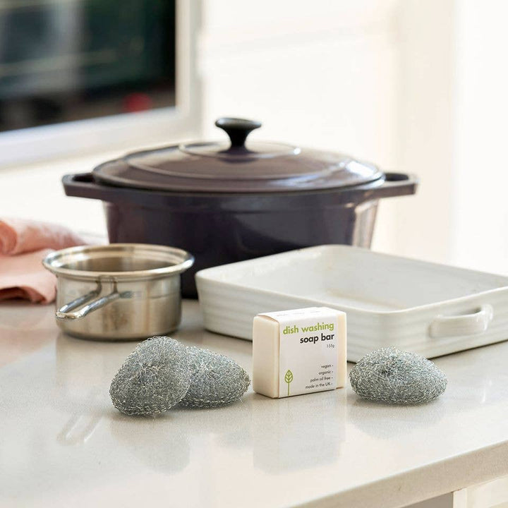 Galvanised steel scourers x3