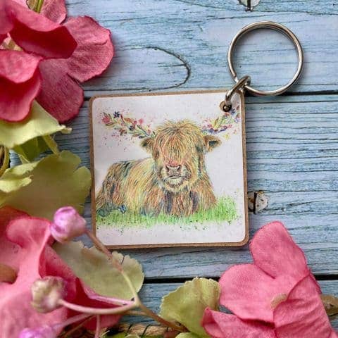Highland Cow Eco Friendly Keyring