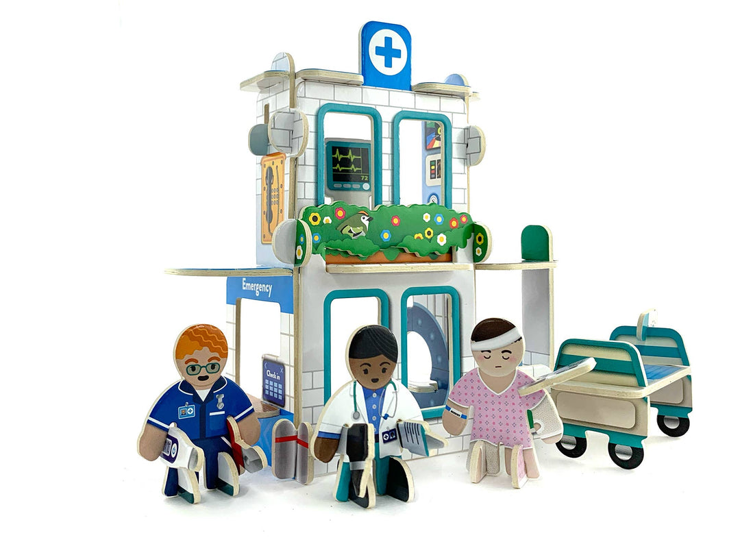 Hospital Playset Pop-out playset by press play suitable for 6+