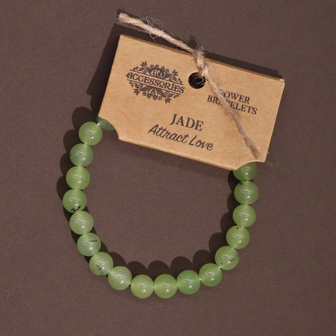 Jade Power Beaded Gemstone Bracelet It is said to help with pain relief and also helps to boost the immune system.