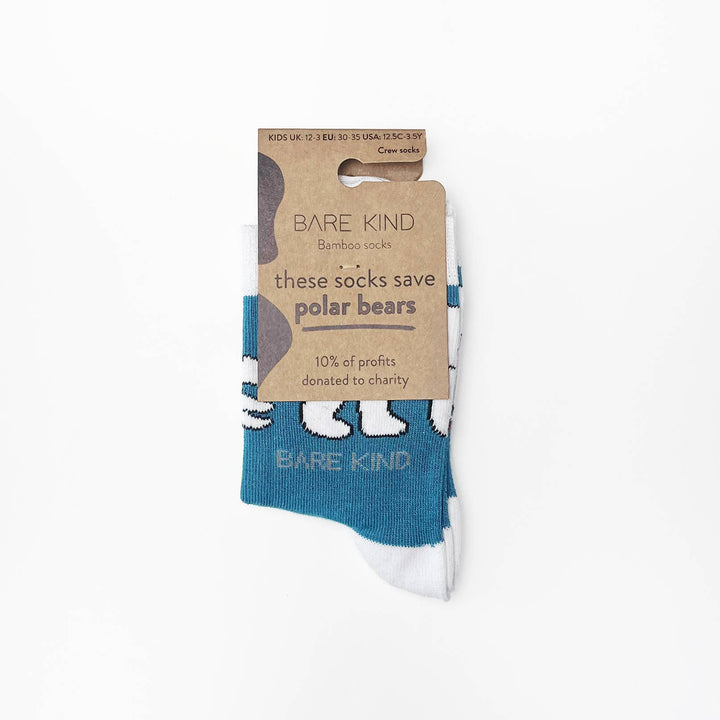 Kids Bamboo Polar Bear Socks - Bare kind