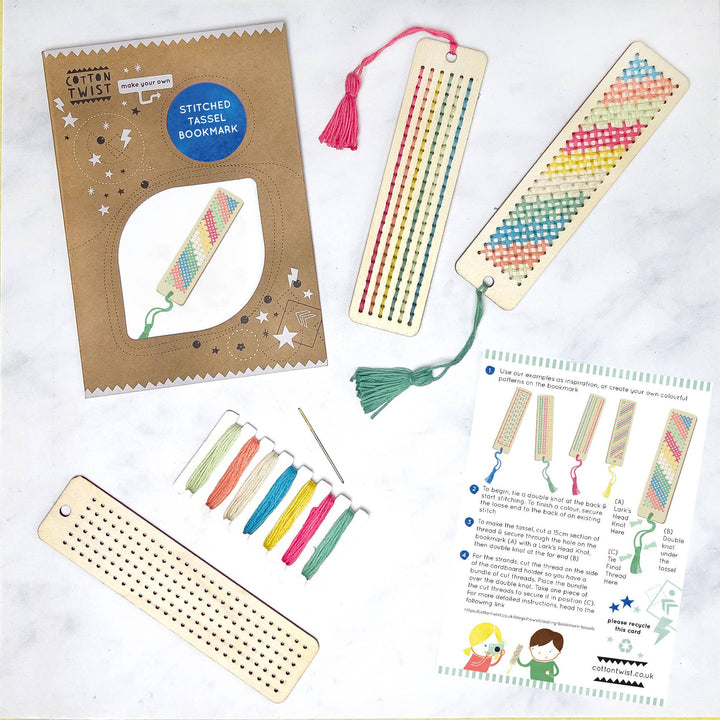 Kids Make Your Own Stitched Tassel Bookmark