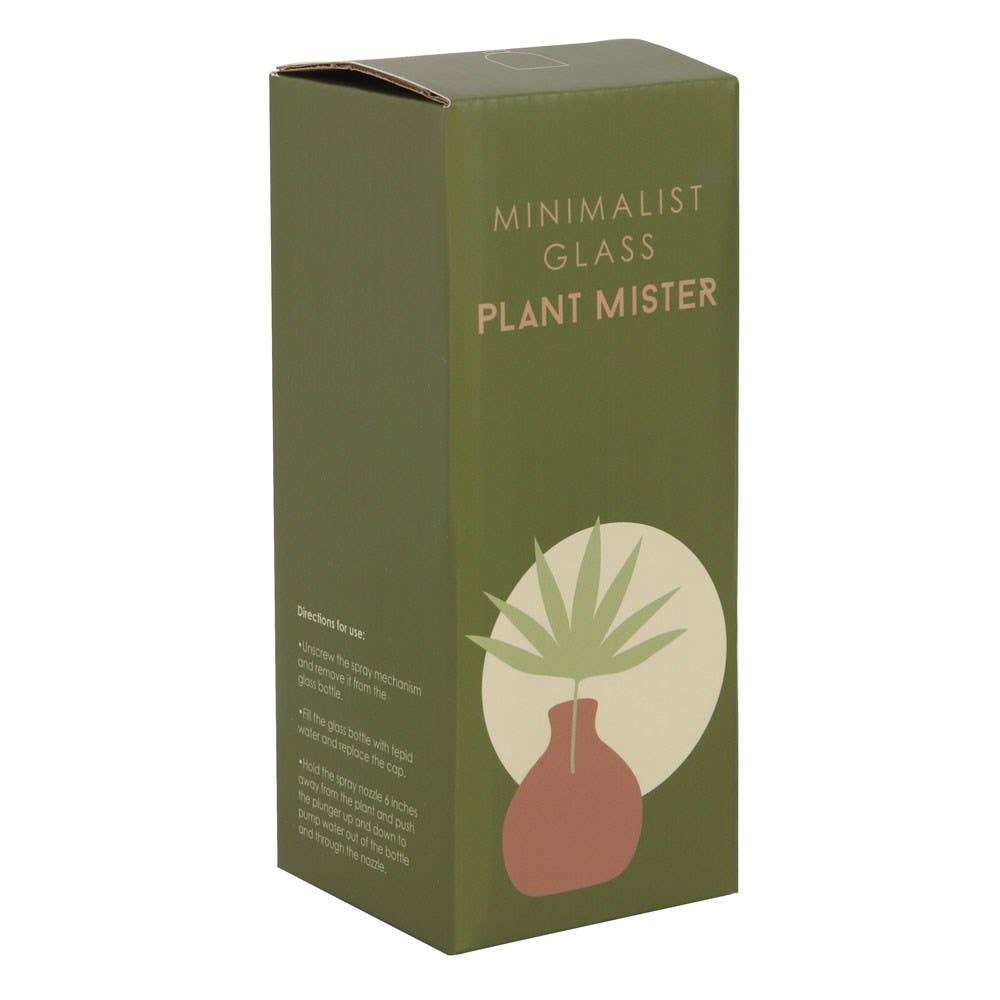 Minimalist plant mister with green glass