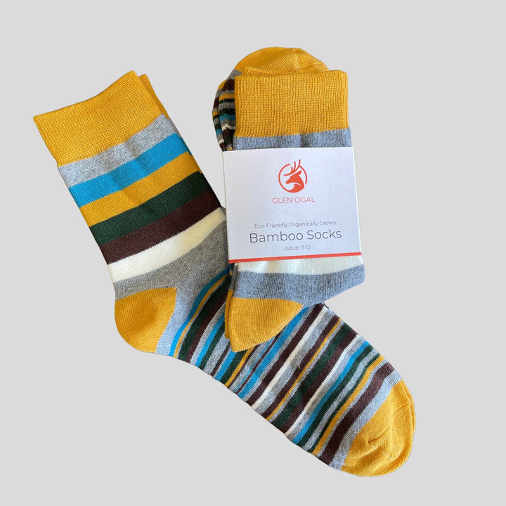 Mustard Stripe Bamboo Socks