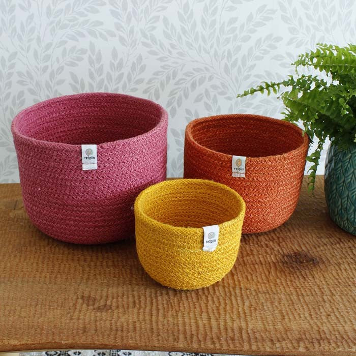 Respiin Jute Tall Basket Set – Fire