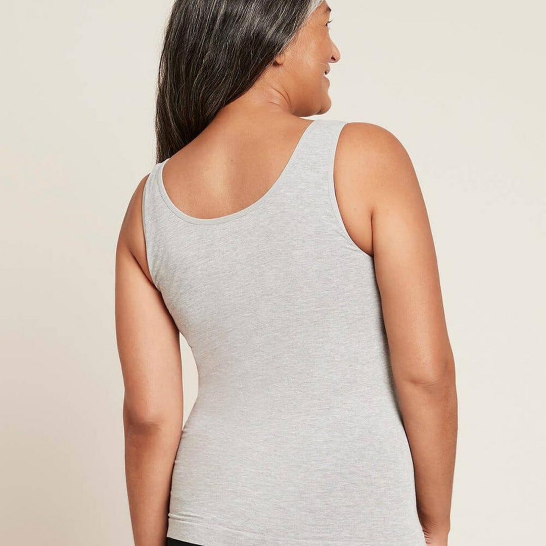 Boody Organic Bamboo Tank Top in Light Grey Marl.