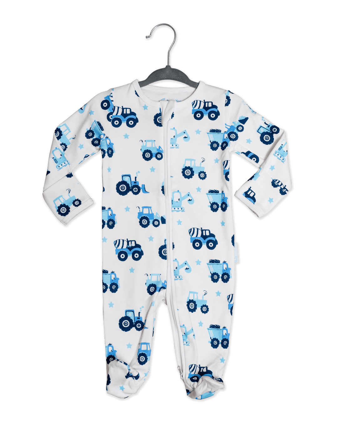 Organic Cotton Sleepsuit-Vehicle: Trucks