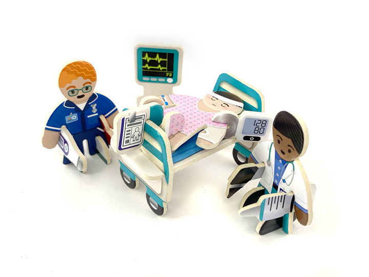Pop-out childrens hospital playset for 6 years
