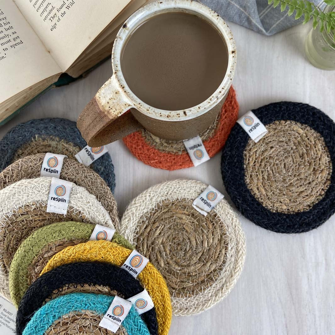 Respiin Natural Jute & seagrass coasters
