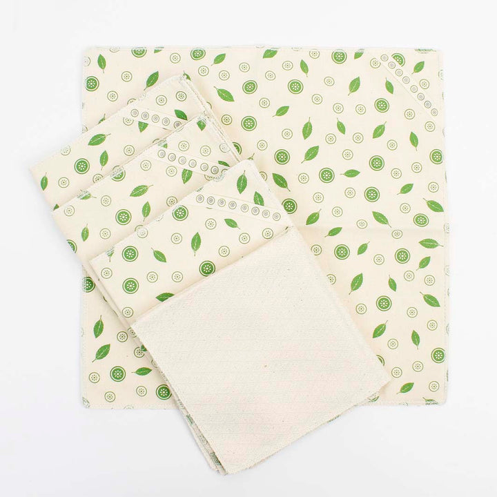 Organic Cotton Unpaper Towels - Mint Leaf - Pack of 5