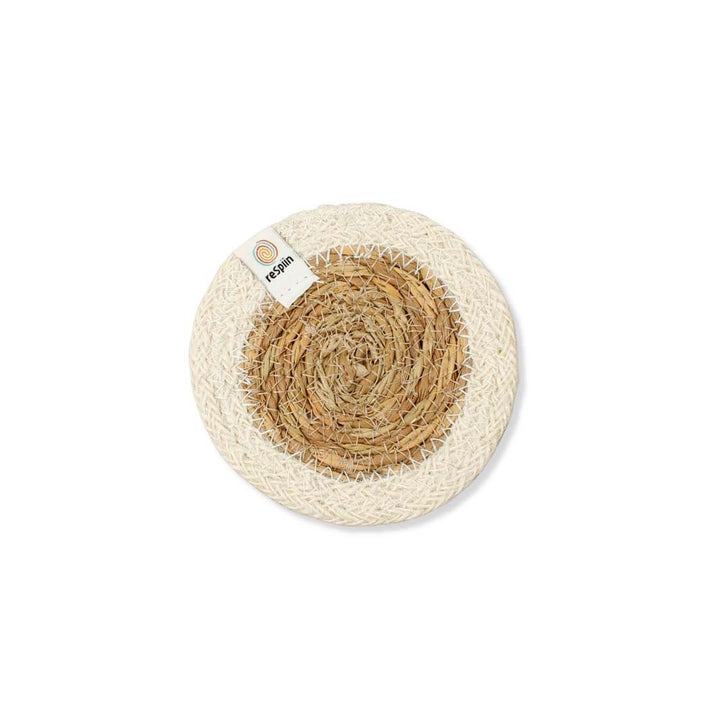 Seagrass & Jute Coaster – Natural/White