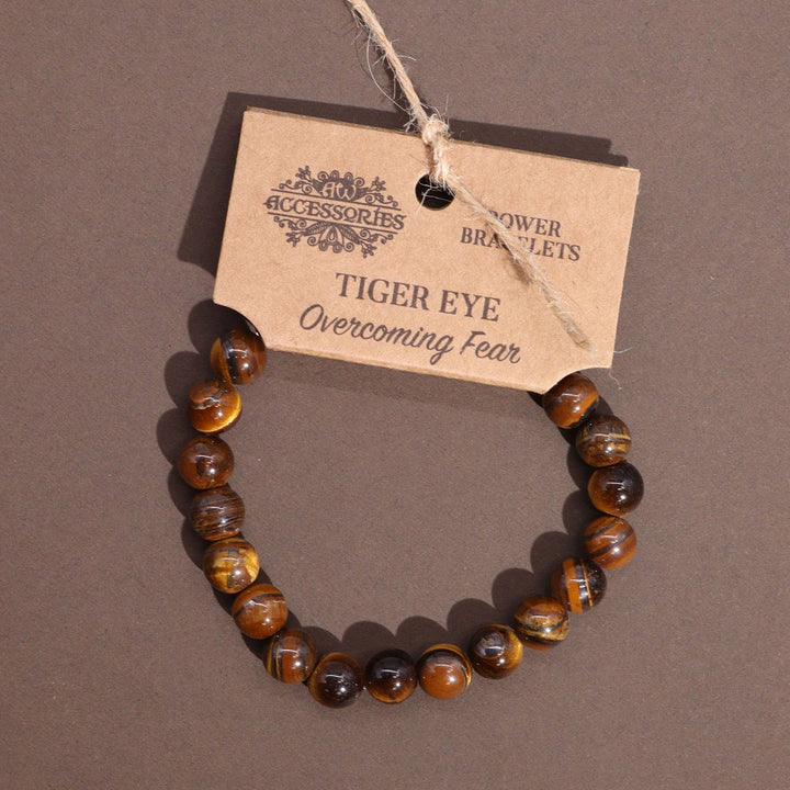 Tiger Eye Power Beaded Bracelet  helps harmony and balance, and helps relax fear and anxiety.