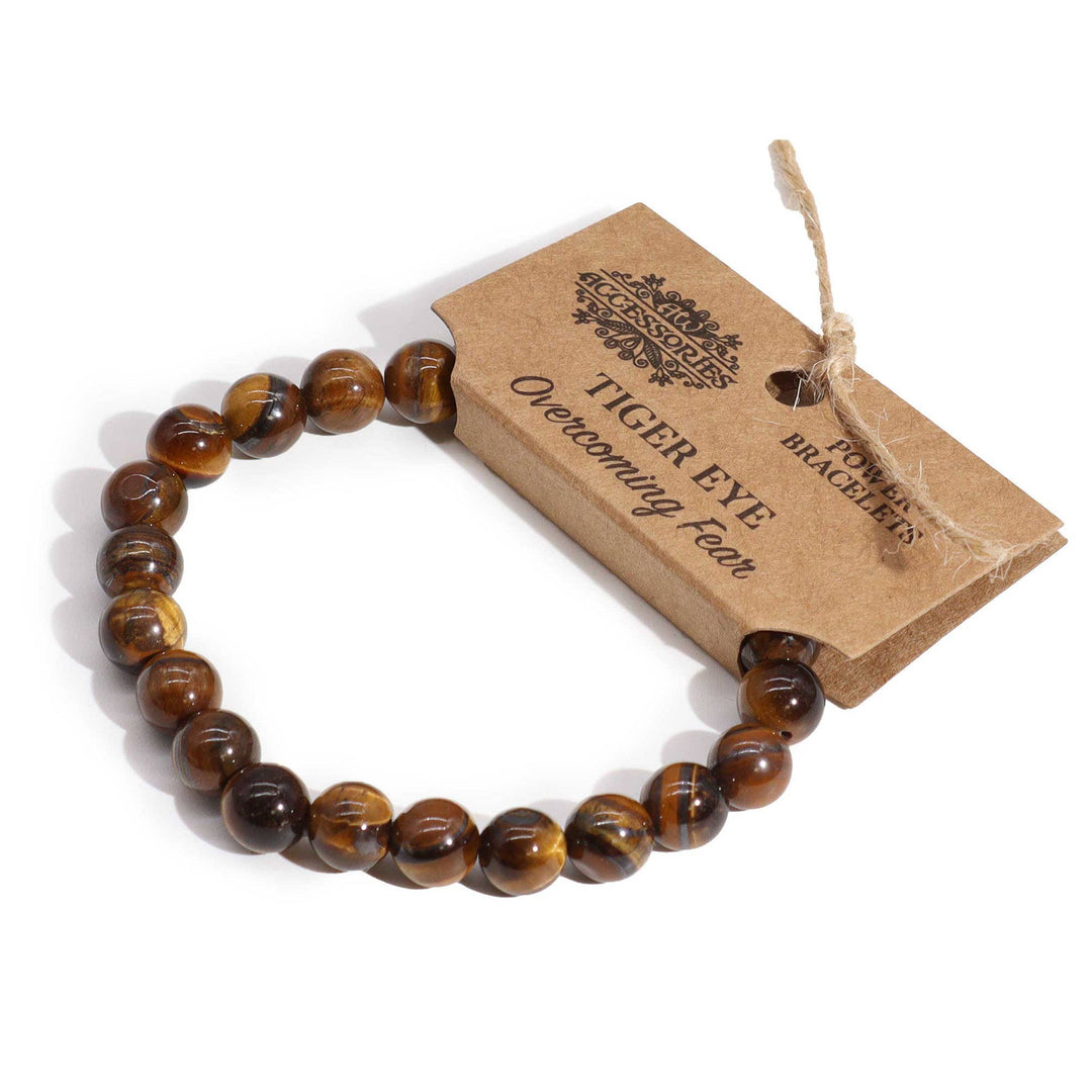 Tiger Eye Power Beaded Bracelet -  Helps harmony and balance, and helps relax fear and anxiety.