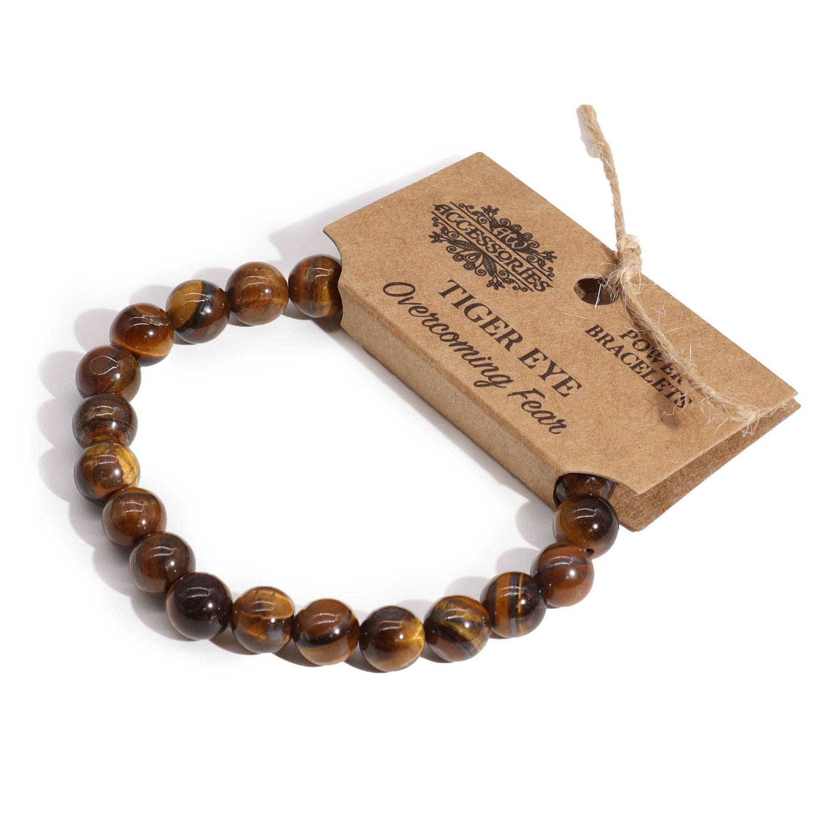Tiger Eye Power Beaded Bracelet -  Helps harmony and balance, and helps relax fear and anxiety.