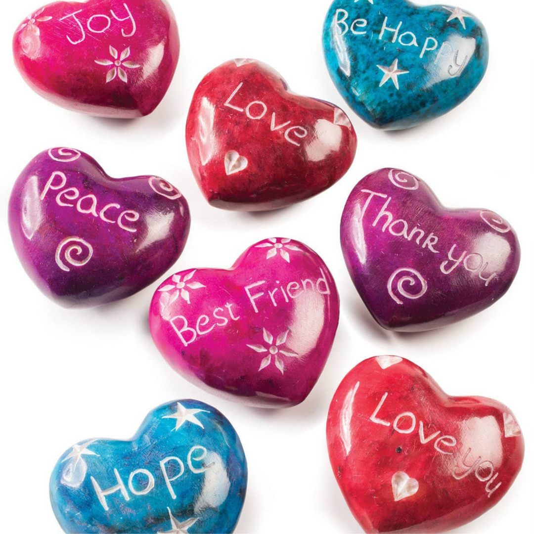 Hand Carved Soapstone Heart With Message