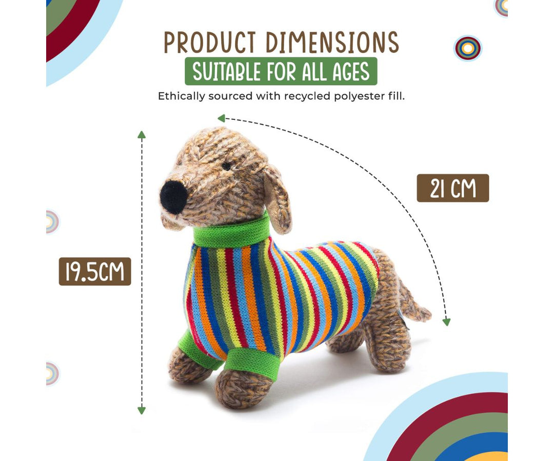 Knitted Sausage Dog Soft Toy