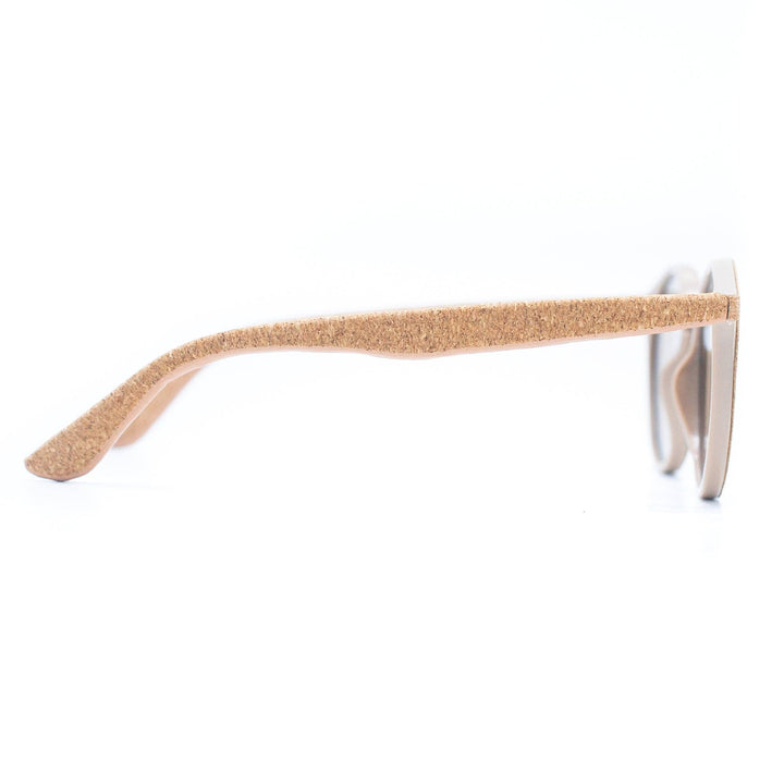 Womens Cork Sunglasses With UV Protection and Case