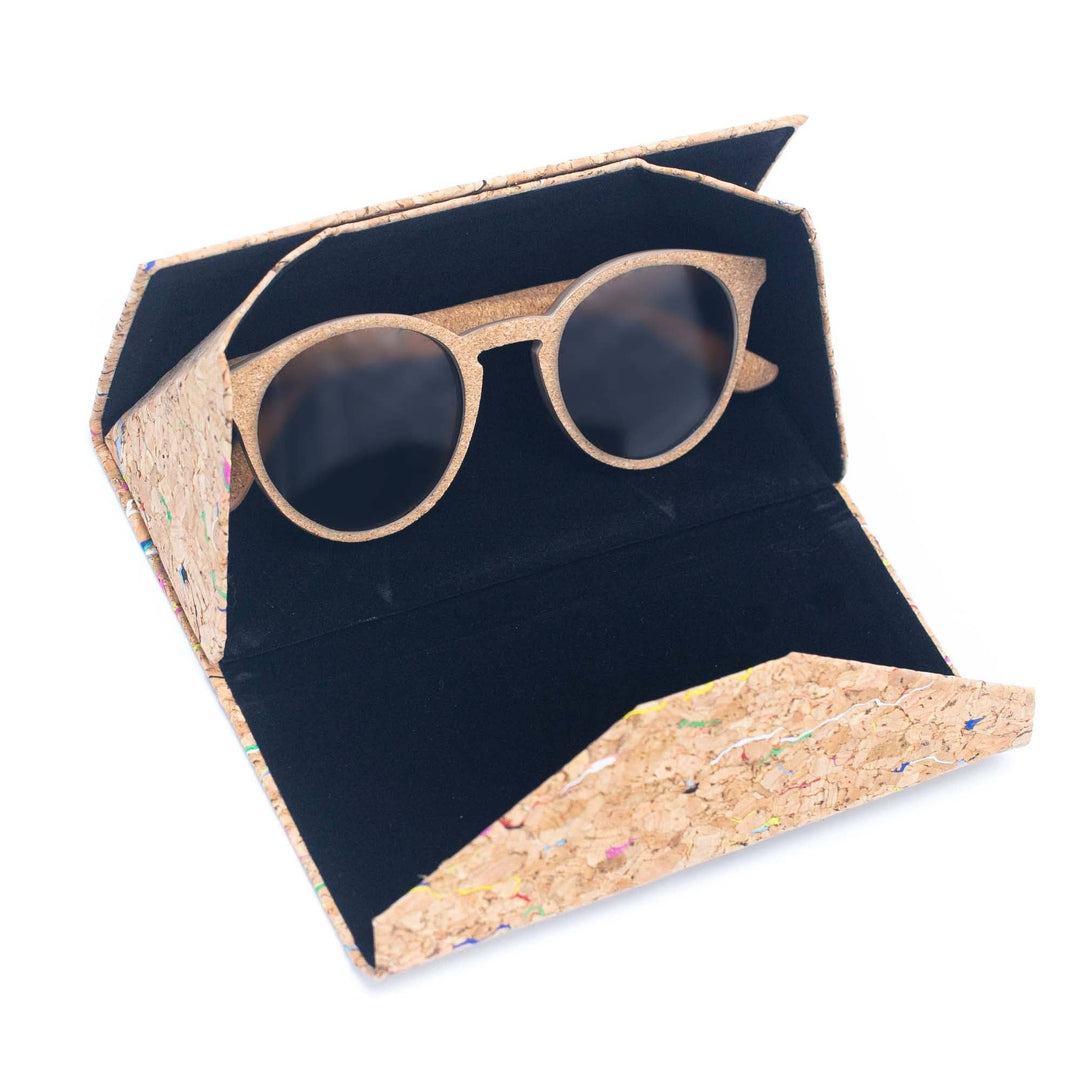 Womens Cork Sunglasses With UV Protection and Case