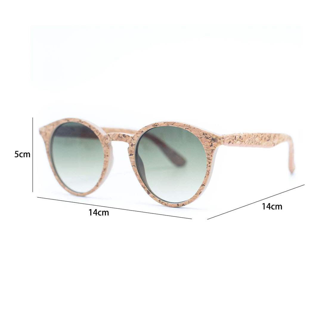 Womens Cork Sunglasses With UV Protection and Case
