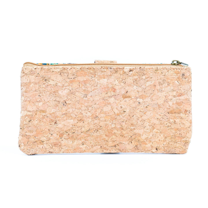 Womens Cork purse natural and black printed design