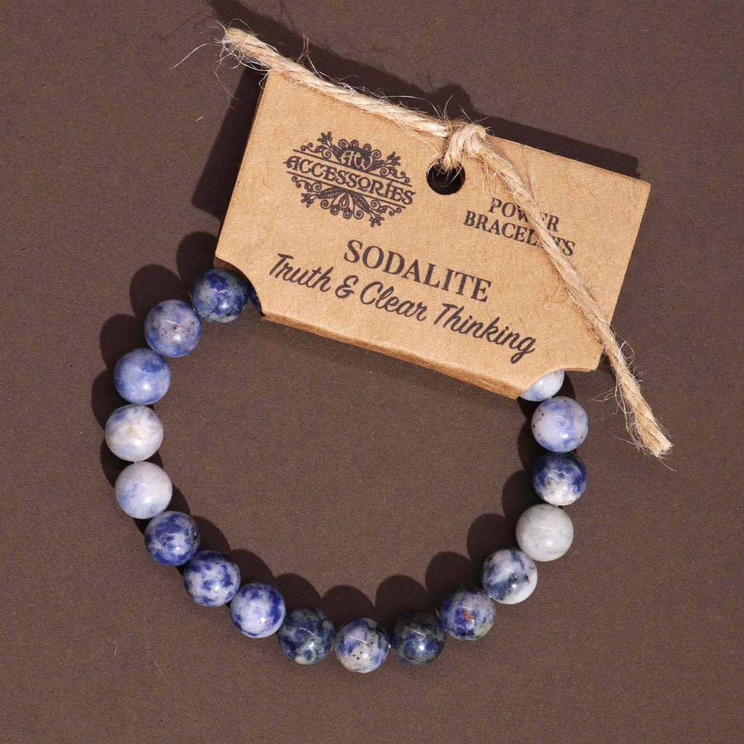 Women's Sodalite Power Beaded Bracelet It is said to help studying and being good for communication.