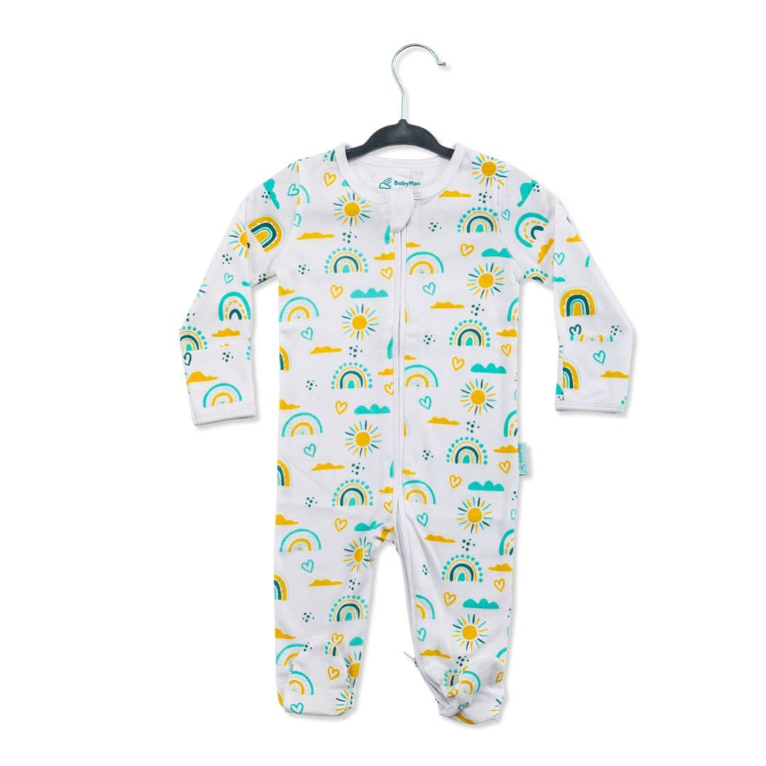Organic Cotton Sleepsuit-Rainbow: Rainbow Design
