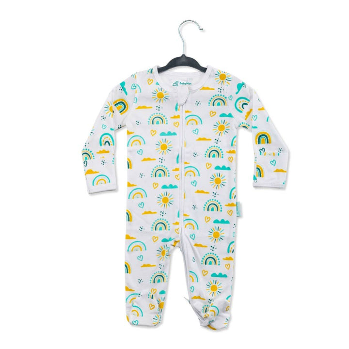 Organic Cotton Sleepsuit-Rainbow: Rainbow Design