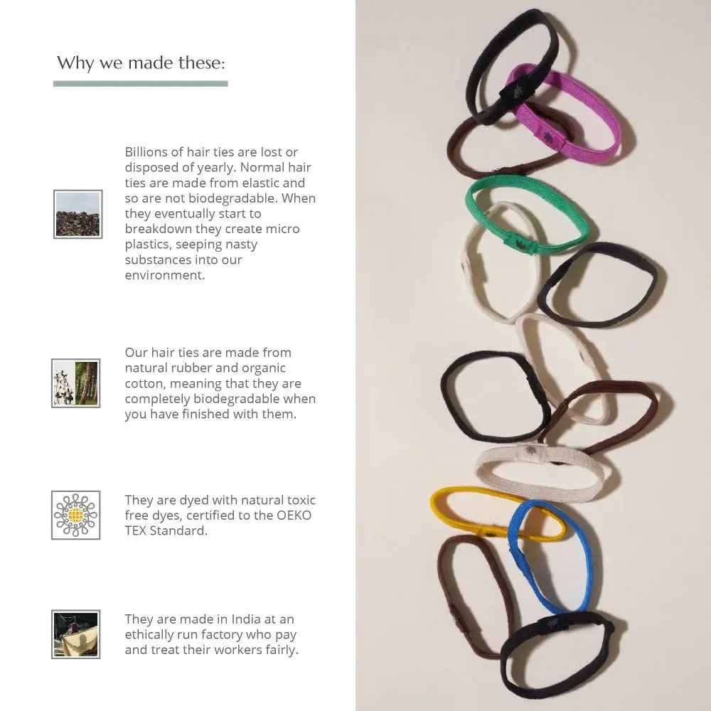 Plastic Free Blonde Hair ties- 6 Pack - Eco Baby Box