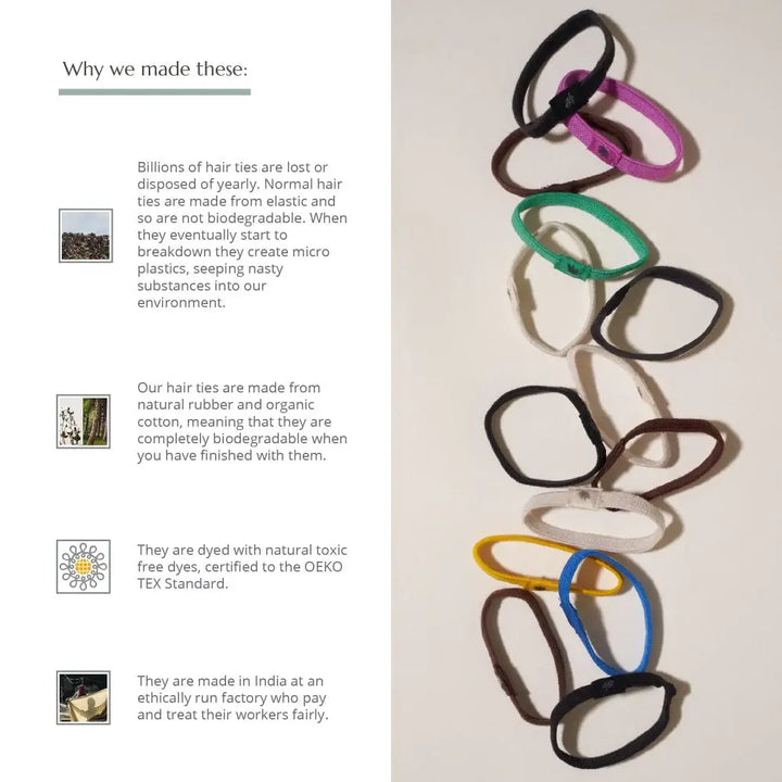 Plastic Free Blonde Hair ties- 6 Pack - Eco Baby Box
