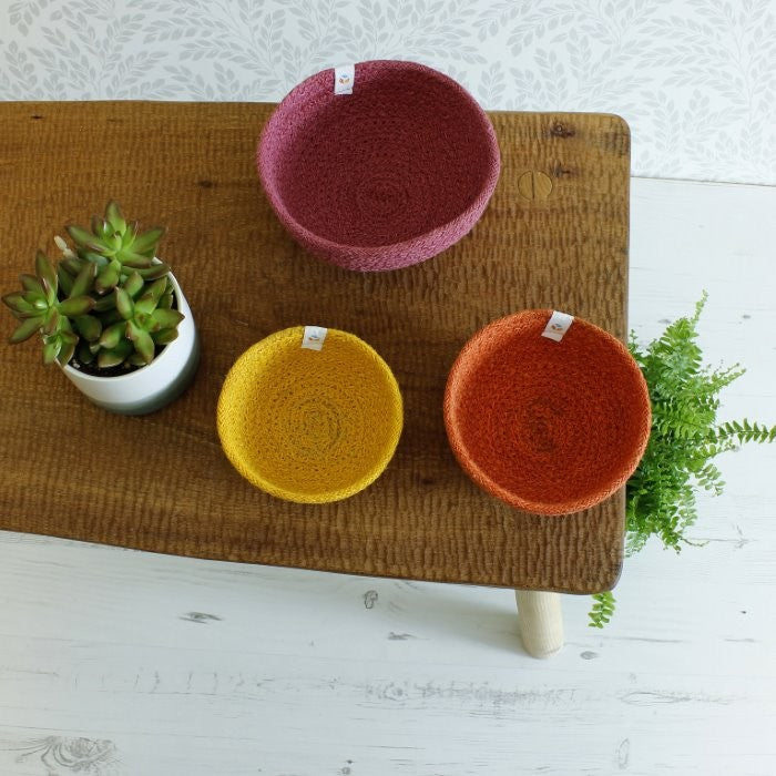 Jute mini bowl set - Fire - Eco Baby Box