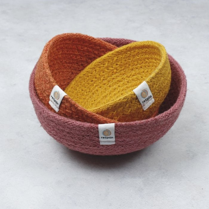 Jute mini bowl set - Fire - Eco Baby Box