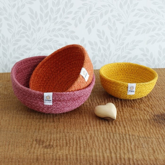 Jute mini bowl set - Fire - Eco Baby Box