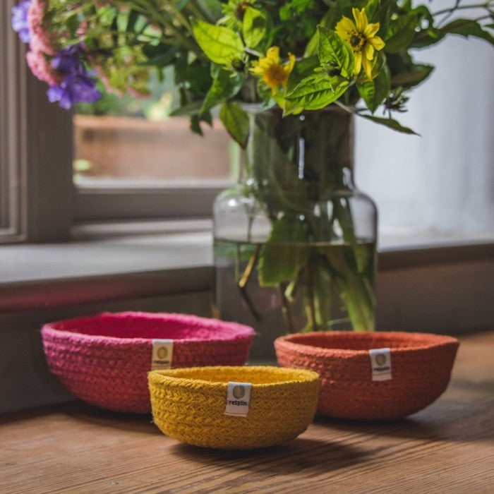 Jute mini bowl set - Fire - Eco Baby Box