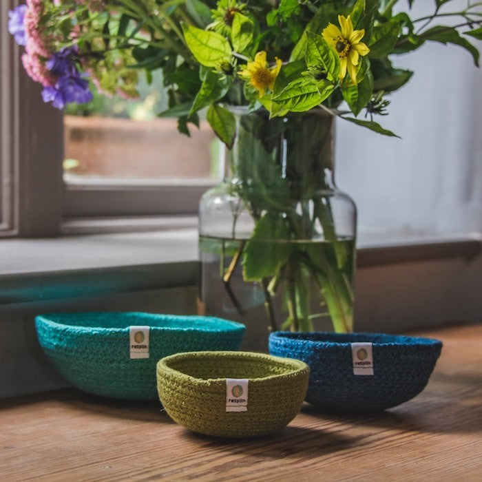 Mini jute bowls - Ocean - Eco Baby Box